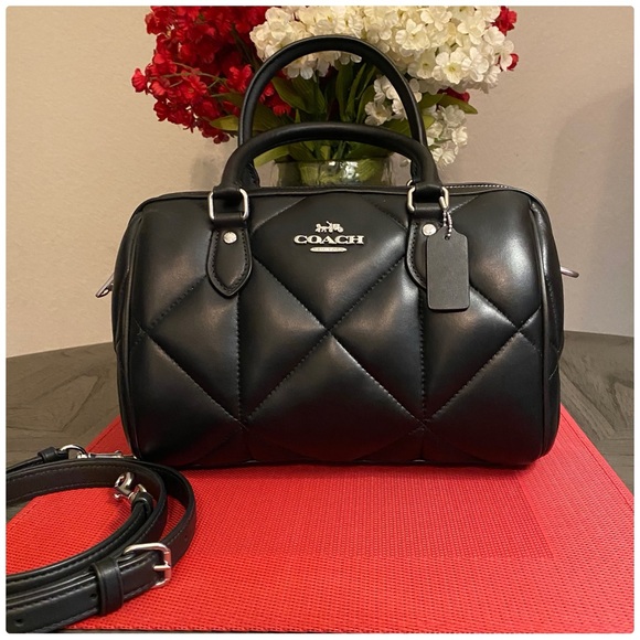 Coach Handbags - ❤️SOLD❤️NWT Coach Black Rowan Satchel with Puffy Diamond Quilting